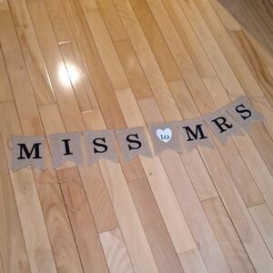 Miss to Mrs Burlap Banner